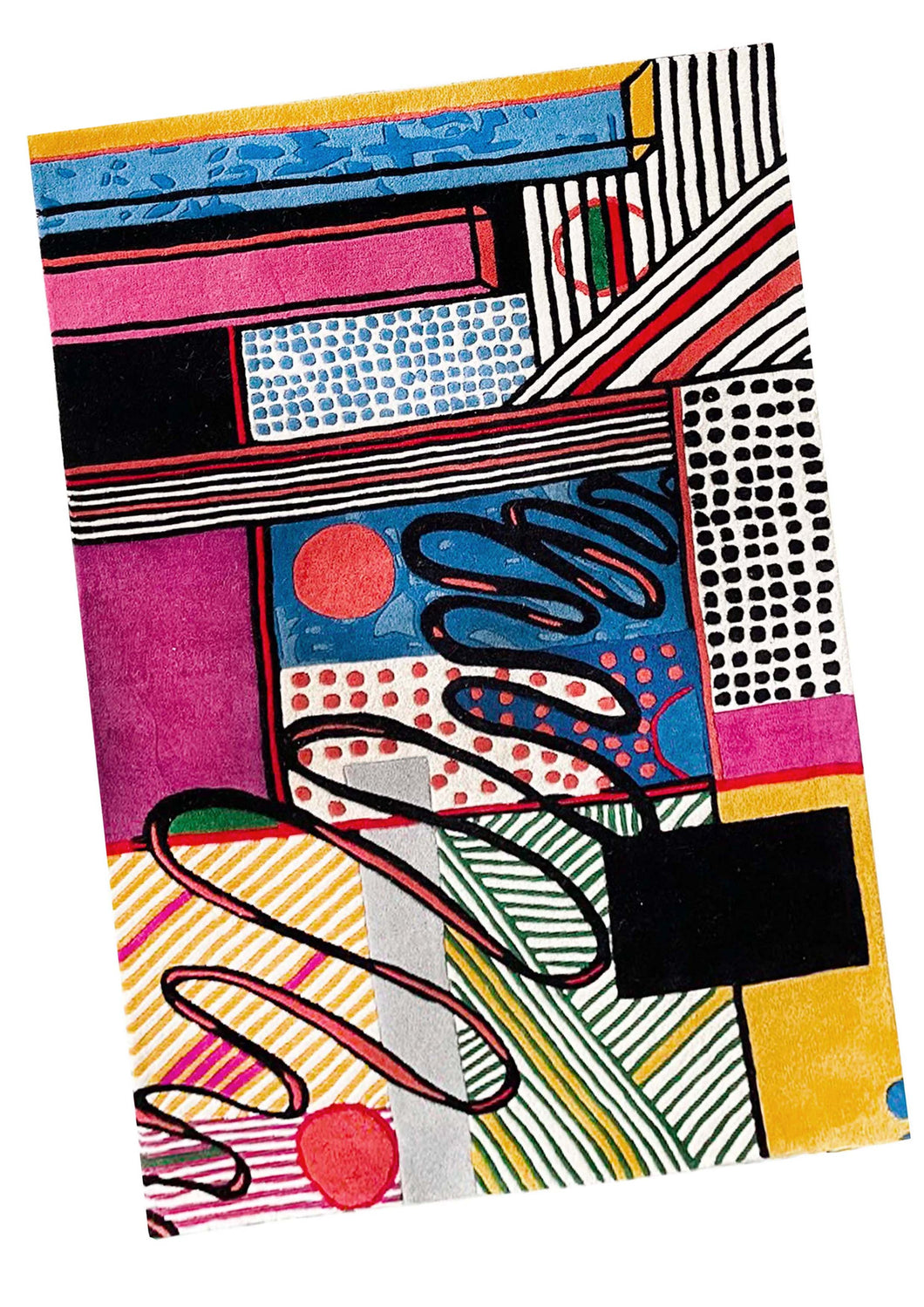 Funky and colourful rug made with New Zealand wool