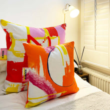 Load image into Gallery viewer, Abstract orange printed cushion
