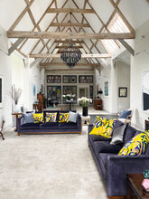 Load image into Gallery viewer, Yellow and Blue graffiti cushions
